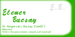 elemer bucsay business card